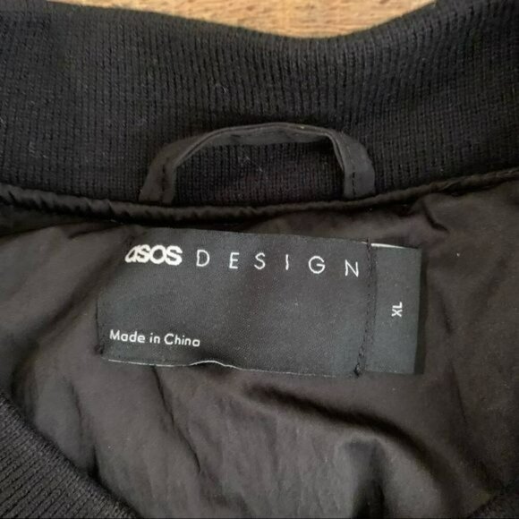 ASOS mens heavyweight padded bomber jacket in black with MA1 pocket - XL NWOTs - Picture 5 of 11